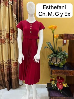 VESTIDO COLOR ROJO INTENSO
