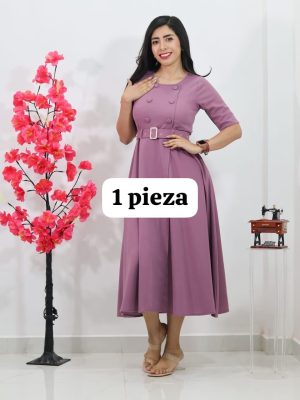 VESTIDO COLOR PURPURA CLARO