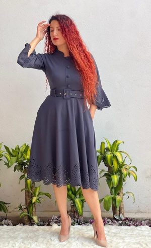 VESTIDO COLOR AZUL FRANCIA