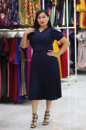 VESTIDO COLOR AZUL MARINO