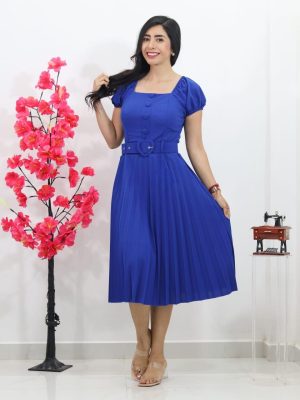 VESTIDO COLOR  AZUL CELESTE