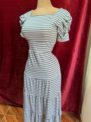 VESTIDO CON RAYAS AZUL Y BLANCO