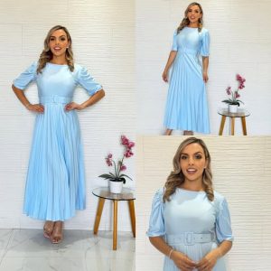 Vestido Agnees Azul celeste