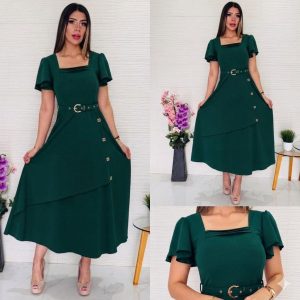 Vestido Ahide - color verde esmeralda