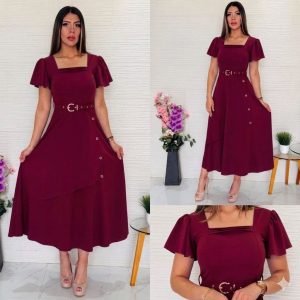 Vestido Ahide - color vino