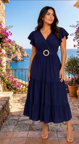 Vestido con hebilla Color Azul marino