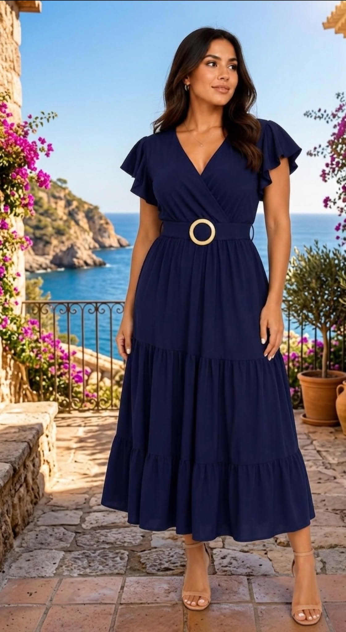 Vestido con hebilla Color Azul marino