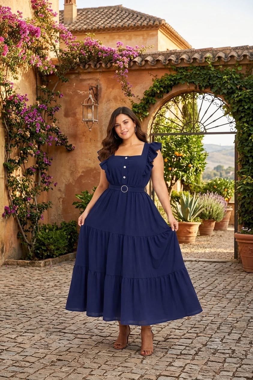Vestido maxi Color azul marino