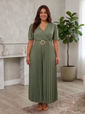Vestido corte cruzado en V - color verde